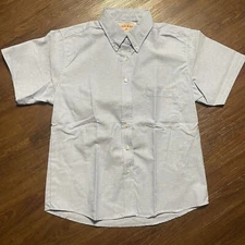 Red Kap Womens Sz 12 Reg.  Lt Blue Short Sleeve Executive Oxford Dress Shirt