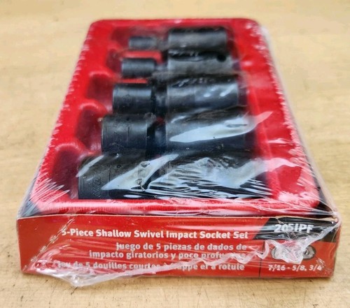 New Snap On 205IPF - 3/8" Drive 5 Pc SAE Shallow 6Pt Impact Swivel Socket Set - Picture 2 of 4