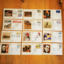 ⭐ FRANCE FDC Lot 12 Enveloppes SOIE Année 1983 1er Jour - Timbre Poste ⭐