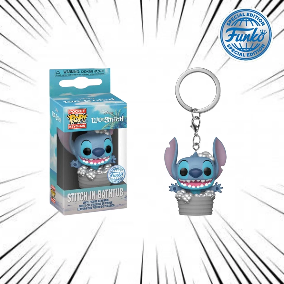 Funko Pop! Keychain Disney Lilo & Stitch - Stitch in bathtub (Special Edition) - Photo 1/1