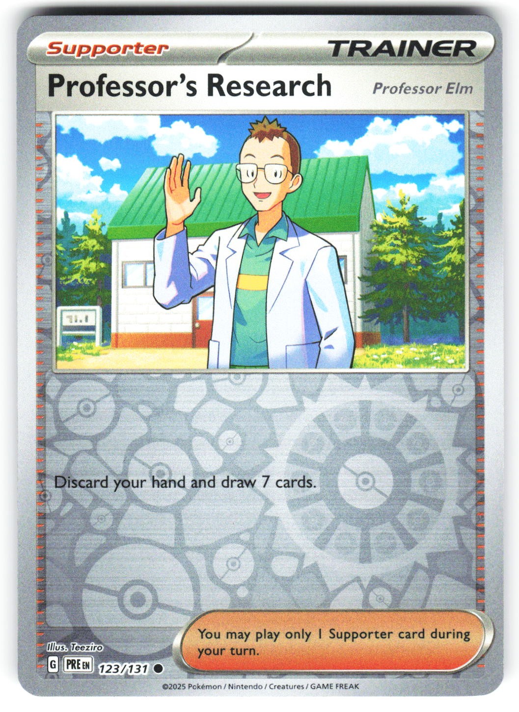 Professor's Research [Professor Elm] 123/131 Prismatic Pokemon Reverse Holo NM