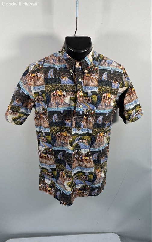 Reyn Spooner Men's Guy Buffet Bicycle Racing Hawaiian Shirt Multicolor Sz M