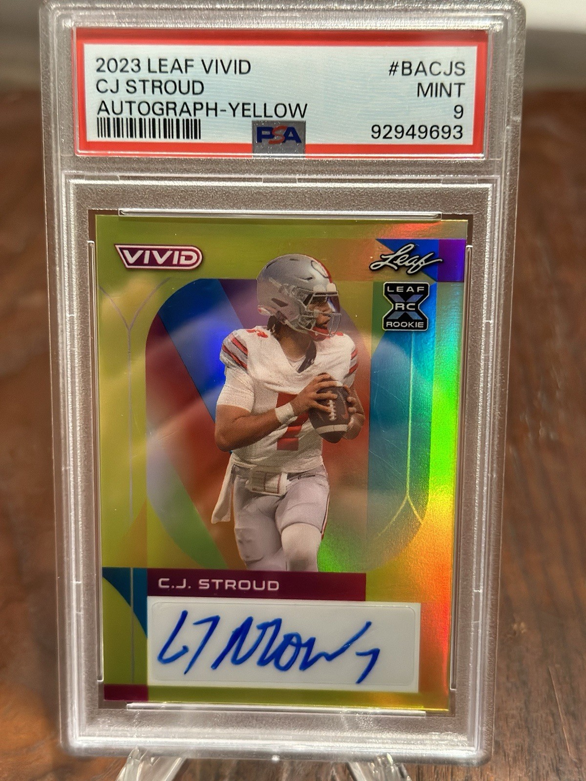 CJ Stroud Leaf Vivid Autographs #BACJS Yellow