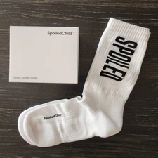 Spoiled Child Socks White Socks Mid Calf Athletic Cushioned Socks New In Box