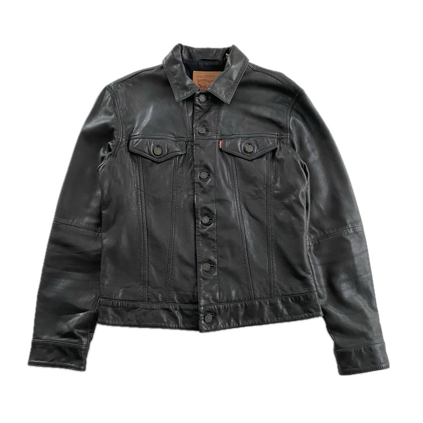 Levi’s Black Real Sheep Leather Type 3 Trucker Jacket | Size Medium
Opens in a new window or tab