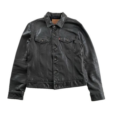 Levi s Truckerjacke schwarz echtes Schafsleder Typ 3 | Größe M