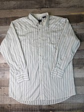 Panhandle Slim Shirt Mens XL White Stripe Western Pearl Snap Long Sleeve Cowboy