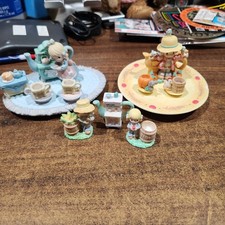 Lot of Precious Moments Tea Set Miniatures, Everything Pictured