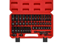 3/8 In. 49 Piece Milwaukee 6 Point Impact Socket Ratchet Drive and Metric Set