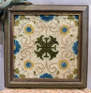 Antique Art Nouveau style tile,of a historic ceramic tile decor