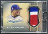 KYLE SCHWARBER 2017 TOPPS DYNASTY #AP-KS4 GAME-USED 3-COLOR PATCH AUTO 3/5 CUBS