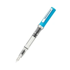 TWSBI ECO Fountain Pen Cerulean Blue Fine Nib Piston Filler Transparent Barrel