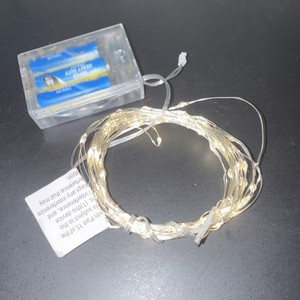 LED Battery Operated String Lights - Warm White Silver Wire Model ES70-472AH02