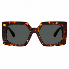 Versace VE 4478U 108/87 Havana Plastic Square Sunglasses Grey Lens
