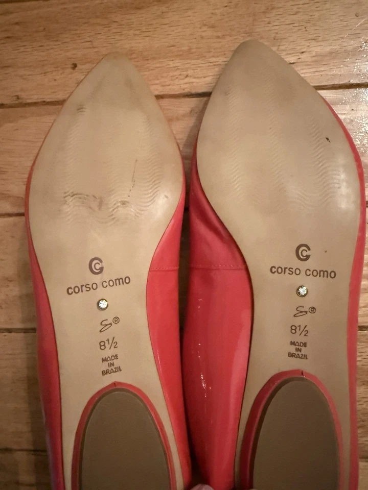 Corso Como Red Patent Leather Flats Women's Shoes Size 8.5 - Image 3 of 4