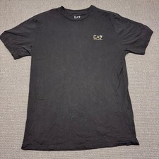 EA7 Emporio Armani Mens Black Gold Logo Graphic T-Shirt XL Short Sleeve Tee