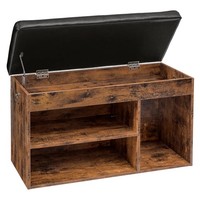 Schuhbank Sitzbank Gepolstert Stauraum Flur Wohnzimmer Vintage 82X31,5X46,5 Cm