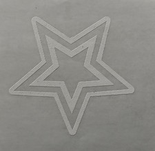 Original Vintage White Double Star Mini Iron On Transfer