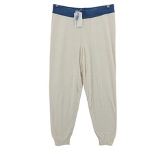 NWT BAREFOOT DREAMS CozyChic Ultra Lite Color Block Jogger Cream Blue MEDIUM