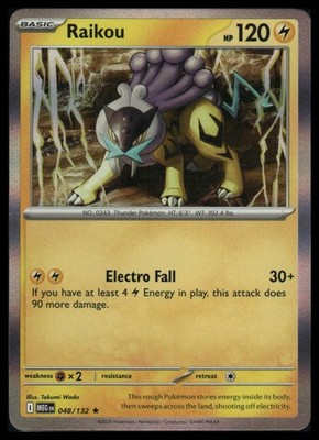Raikou Rare ME01: Mega Evolution 048/132 Holo NM