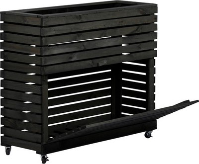 Dobar Hochbeet Rolla Pflanzbeet Kräuterbeet Blumenbeet schwarz