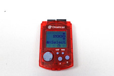 Official Sega Dreamcast Clear Red VMU HKT-7000 Memory Card GREAT CONDITION 