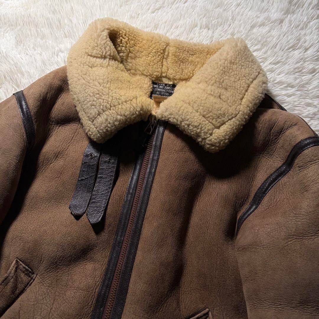 AVIREX B-3 Flight Jacket Mouton Sheepskin Size 42 Vintage Made in