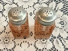 Manhattan Salt and Pepper Shakers by Anchor Hocking.. Art Deco.. 38-43.. Pink