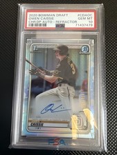 2020 Bowman Draft Chrome 1st Refractor /499 AUTO Owen Caissie #CDA-OC PSA 10