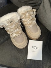 UGG LOWMEL SAN Women's 6W Beige Mesh Sneakers Lace Up Cushioned Comfort Low Top