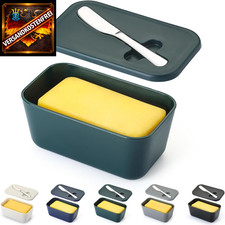 Kunststoff Butterdose mit Deckel und Messer für Kühlschrank und Arbeitsplatte