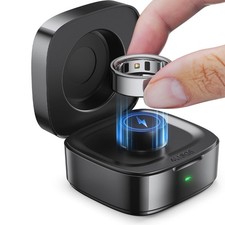 Wireless Charging Case for Oura Ring Gen 4, Size 8, 600mAh, Black