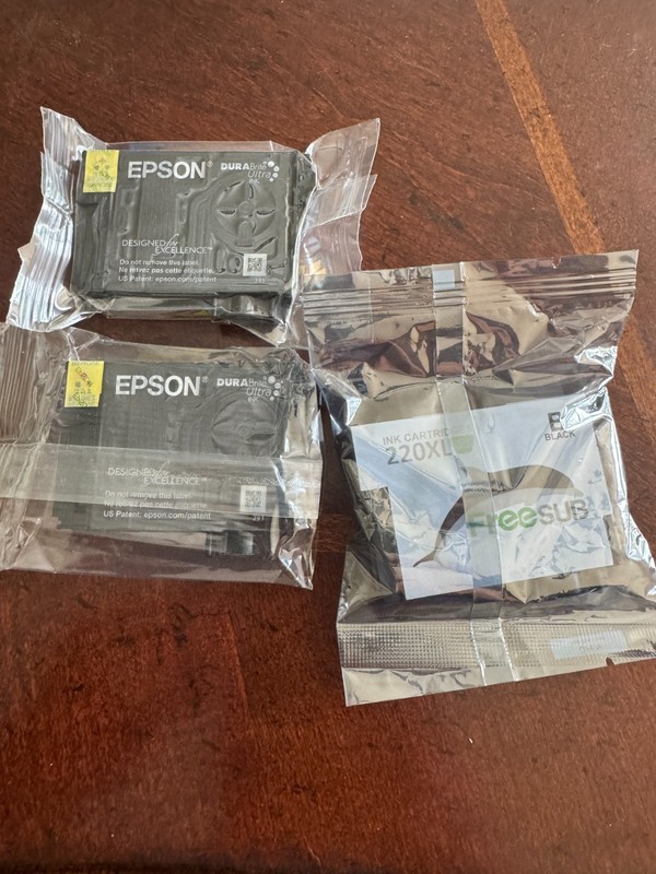 epson printer catridges (3) 220 Y/B/C