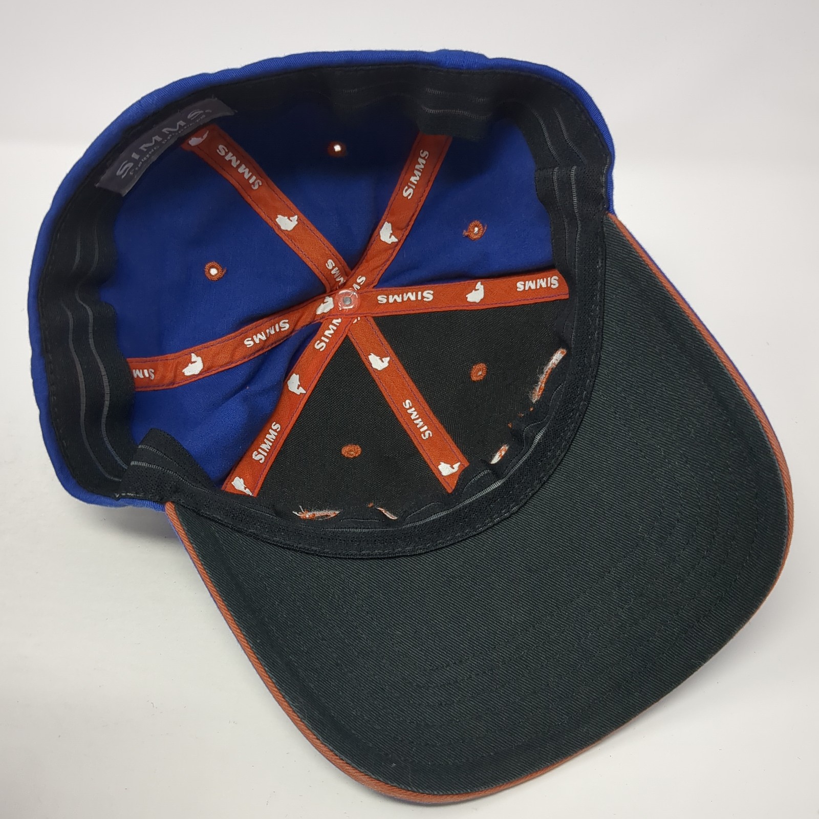 Simms Fitted Baseball Hat Solid Blue One Size Emb… - image 7