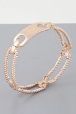 Multi Shiny Twisted Plate Cuff Bracelet