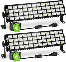 2 Pack LED Shop Lights, 100W 14000LM 6000K Plug in Garage Light with 6FT Power .