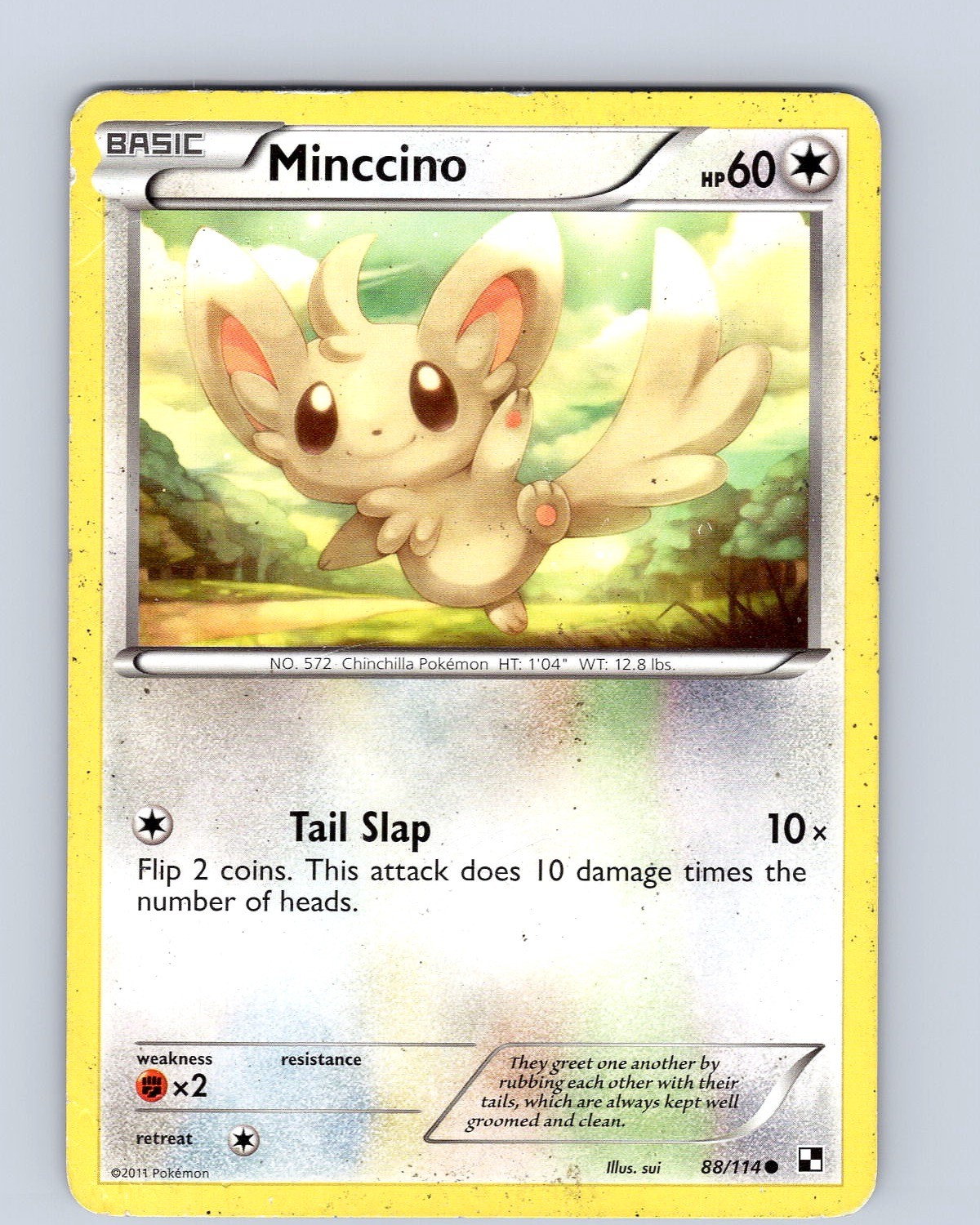 Pokemon TCG Minccino Black & White 88/114 Regular Common Card Played HP