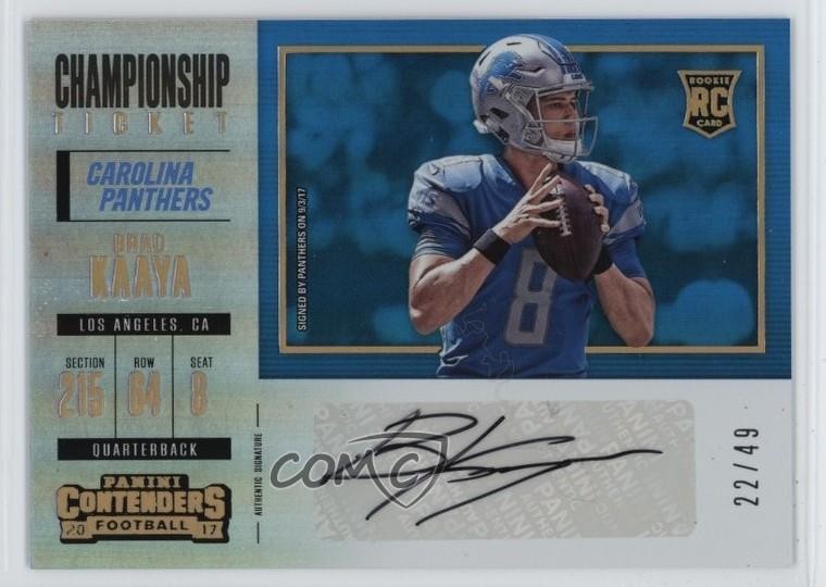 Brad Kaaya Panini Contenders #250 Autograph-Championship Ticket