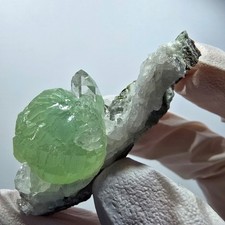Prehnite, quartz, epidote on matrix specimen Streep Mine Goboboseb Namibia
