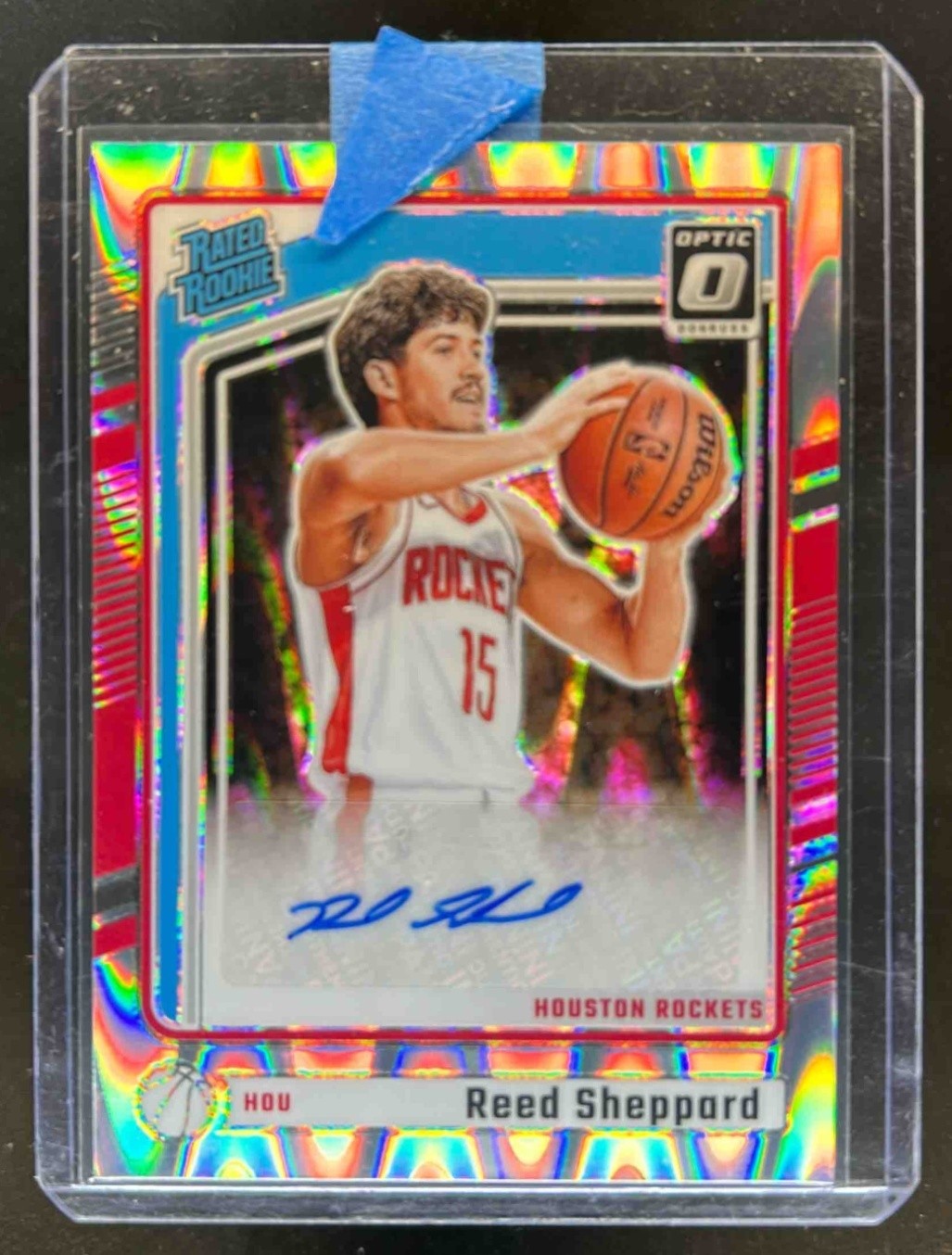 2024-25 Donruss Optic Reed Sheppard Rated Rookie Optix RC Auto #302 Rockets