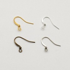 50PCS Brass Earrings Dangle Hook Wires, Gold/Bronze/Silver Tone 12X19mm CEA03