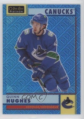 2022-23 O-Pee-Chee Platinum Retro Blue Traxx 113/199 Quinn Hughes #R-37 q2c