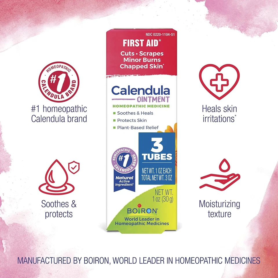 Ungüento de caléndula para quemaduras menores, cortes, raspaduras, picaduras de insectos - 1 OZ (paquete de 3) Foto 3 de 4