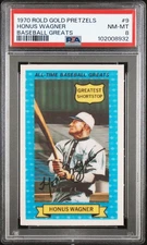 1970 Rold Gold Pretzels Honus Wagner #9 Baseball Greats PSA 8