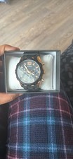 GUESS Men's Chronograph Quartz Watch 45mm Black Dial Rubber Strap w/ Box