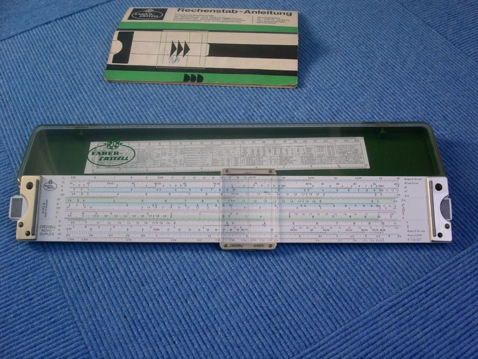 Rechenschieber Faber Castell  Novo Duplex  2/83N  mit Anleitung und Etui - Bild 2 von 4