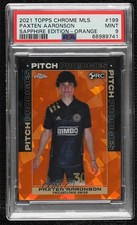 2021 Chrome MLS Sapphire Edition Orange 5/25 Paxten Aaronson PSA 9 MINT 08c9