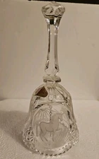 Artmark Unicorn Glass Bell with Label Over 24% Lead Crystal W Germany 8 1/4"