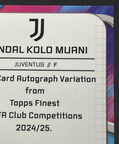 Randal Kolo Muani 2024-25 Topps Finest UEFA Autograph #BA-RK Juventus - Afbeelding 15 van 20