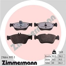 ZIMMERMANN Bremsbelagsatz Scheibenbremse rd:z 21664.995.1 für R170 MERCEDES SLK